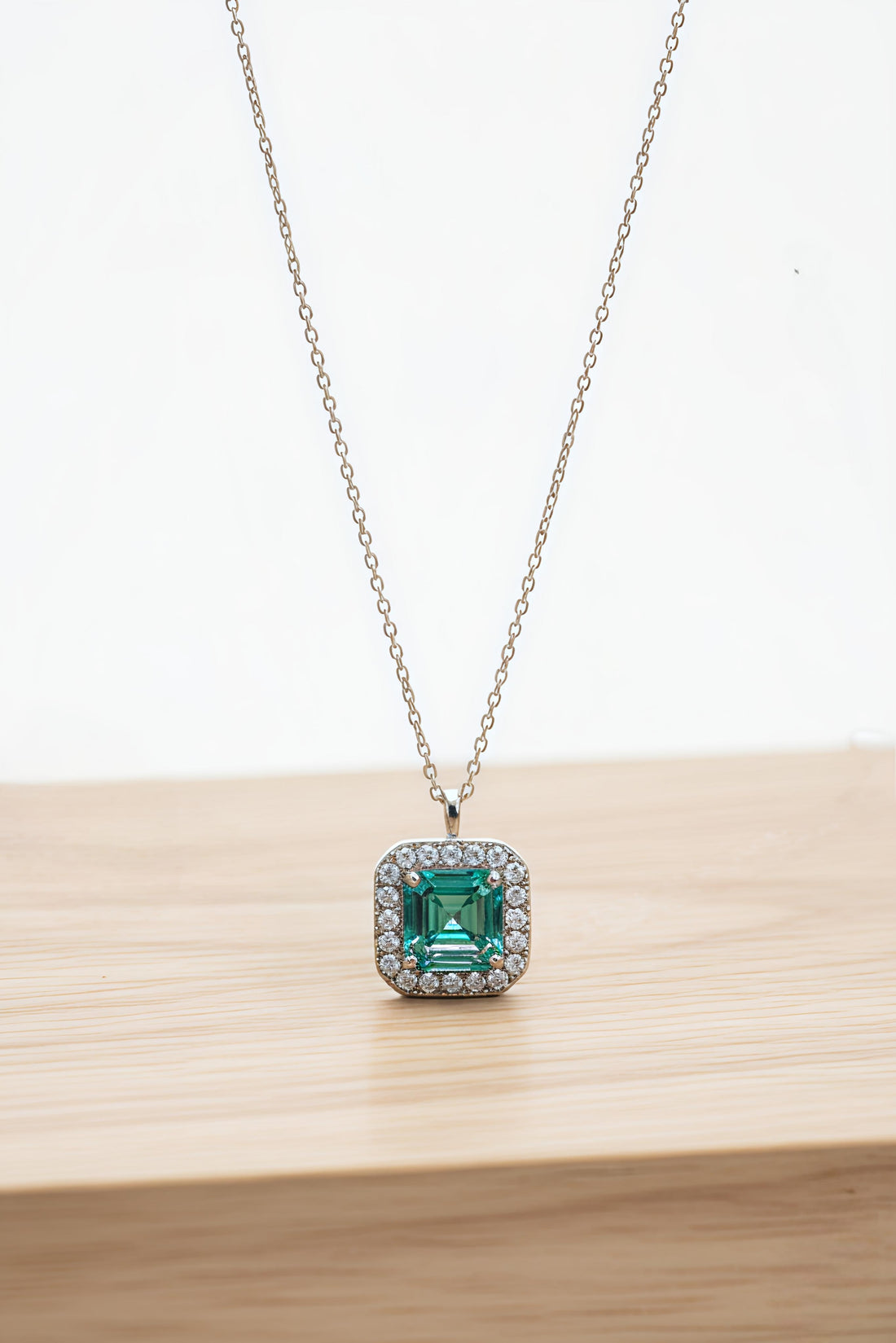 π Asscher Halo Necklace π