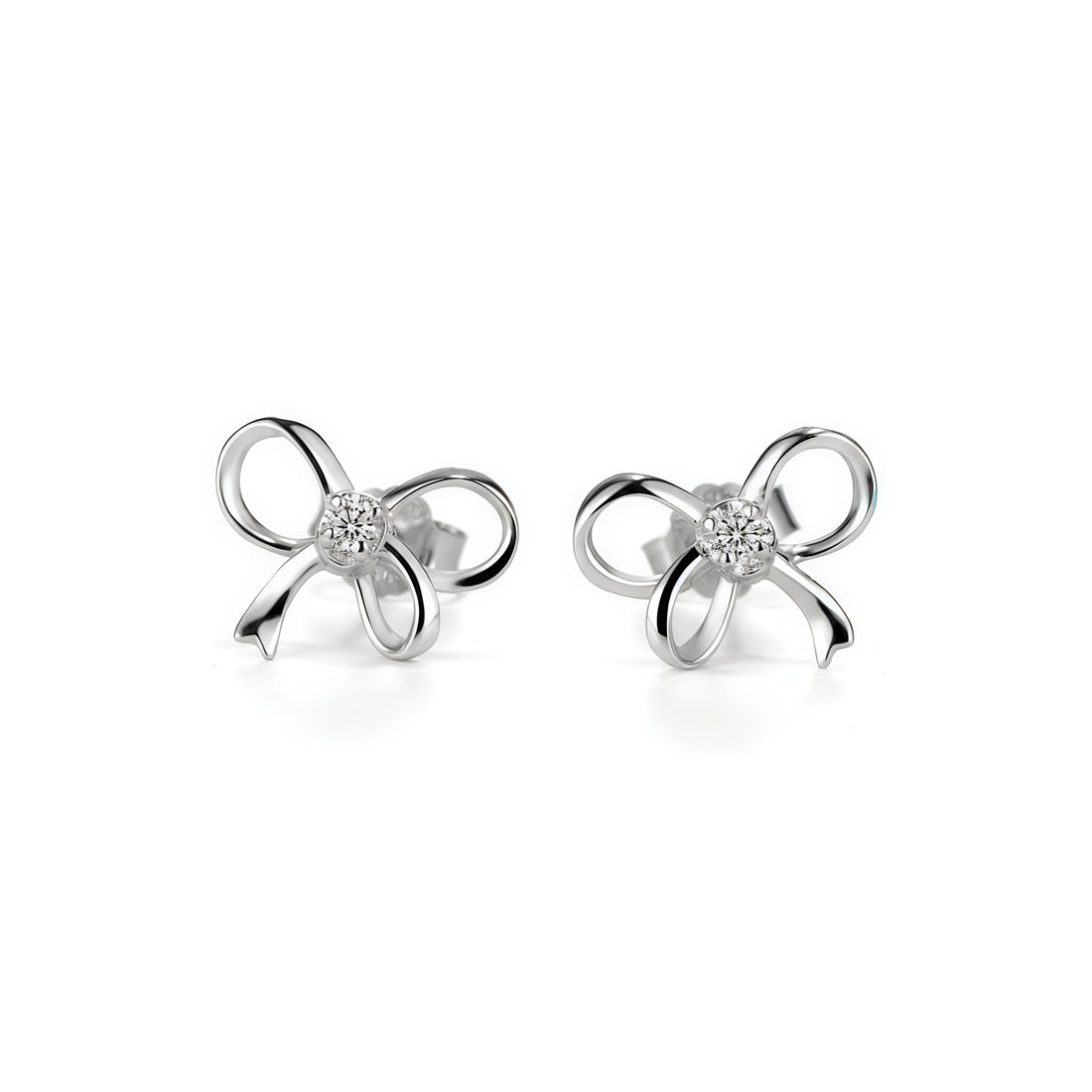 Elegant Silver Bow Earrings
