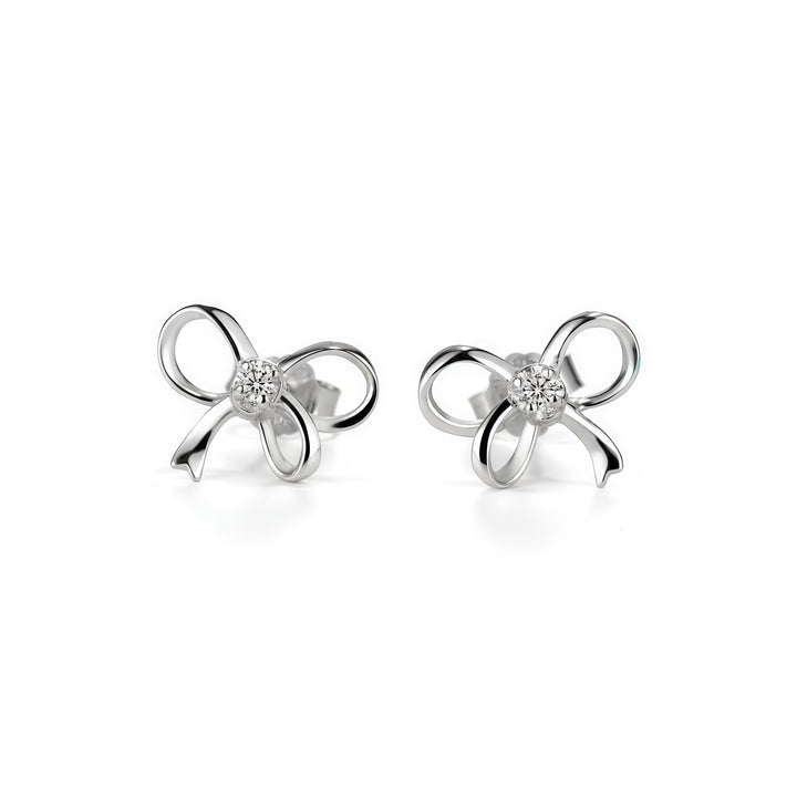 Elegant Silver Bow Earrings