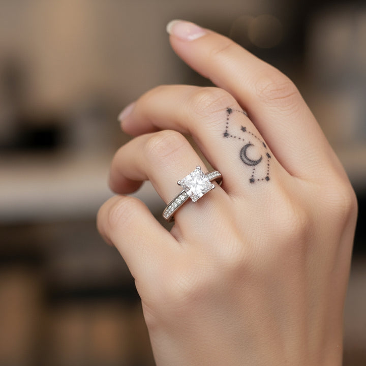 πβ¨ Regalia Princess Ring β 1 Carat Moissanite π