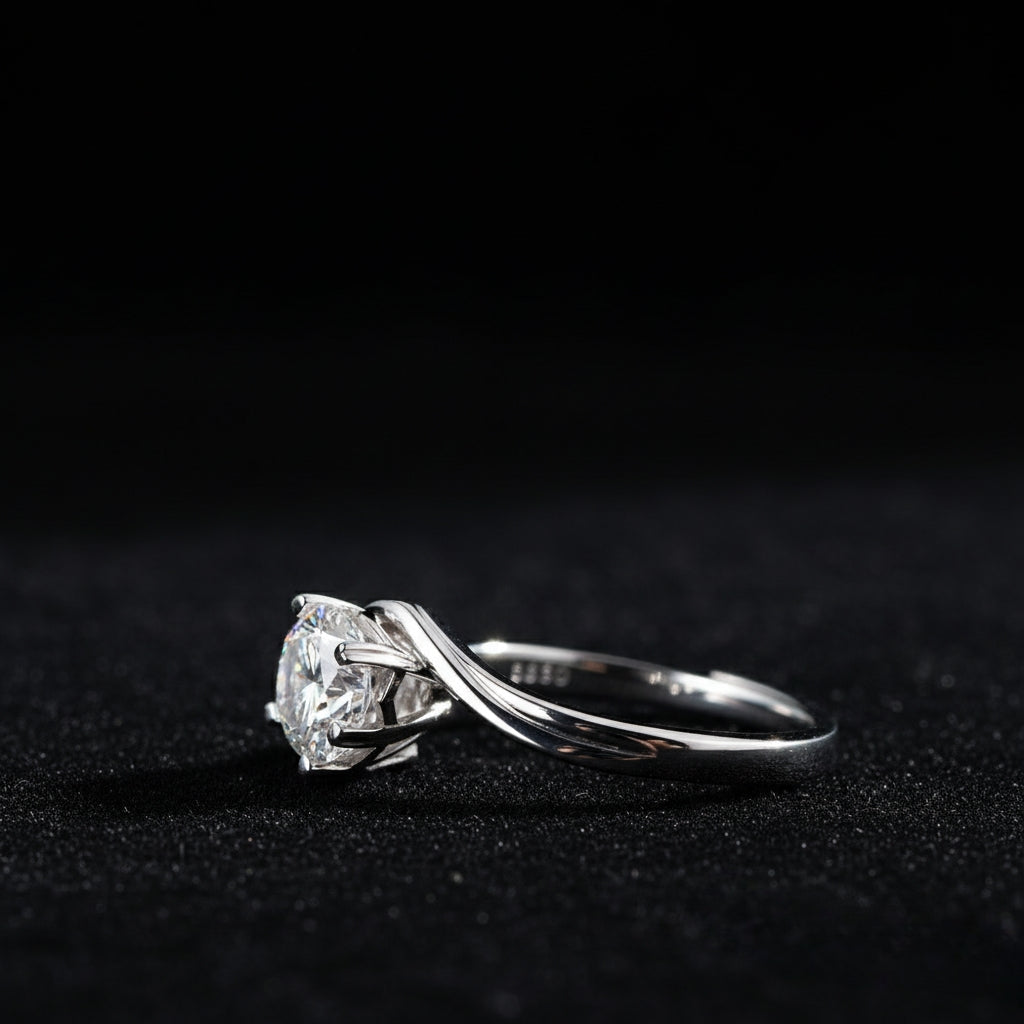 ✨ "Eterna Spark – 0.50 ct Moissanite Solitaire Ring"