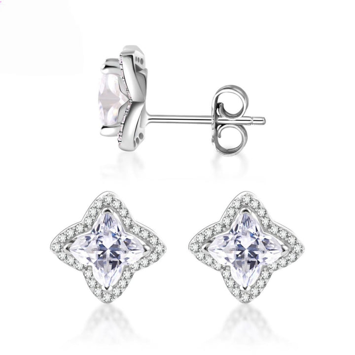 Fortuna Clover Diamond Studs