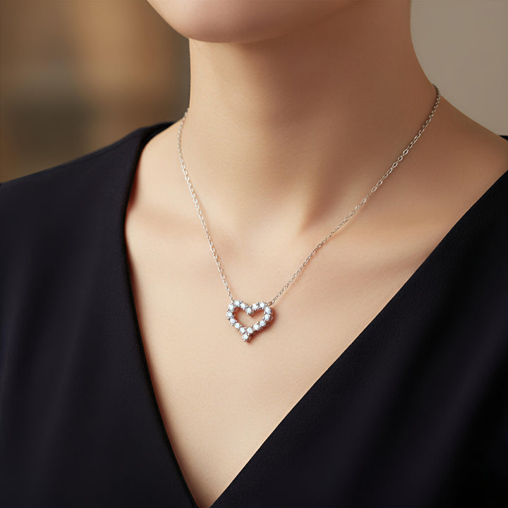 π LustreHeart Moissanite Necklace πβ¨