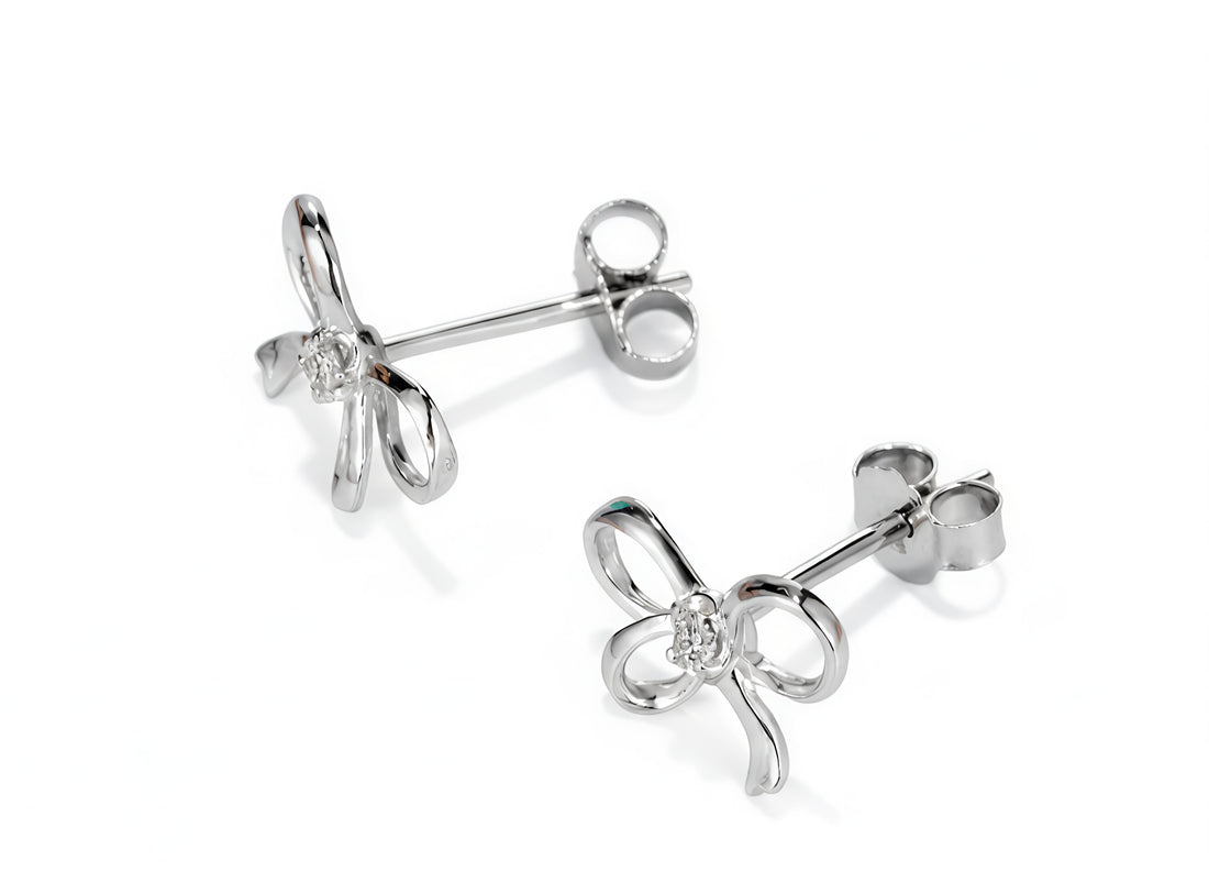 Elegant Silver Bow Earrings