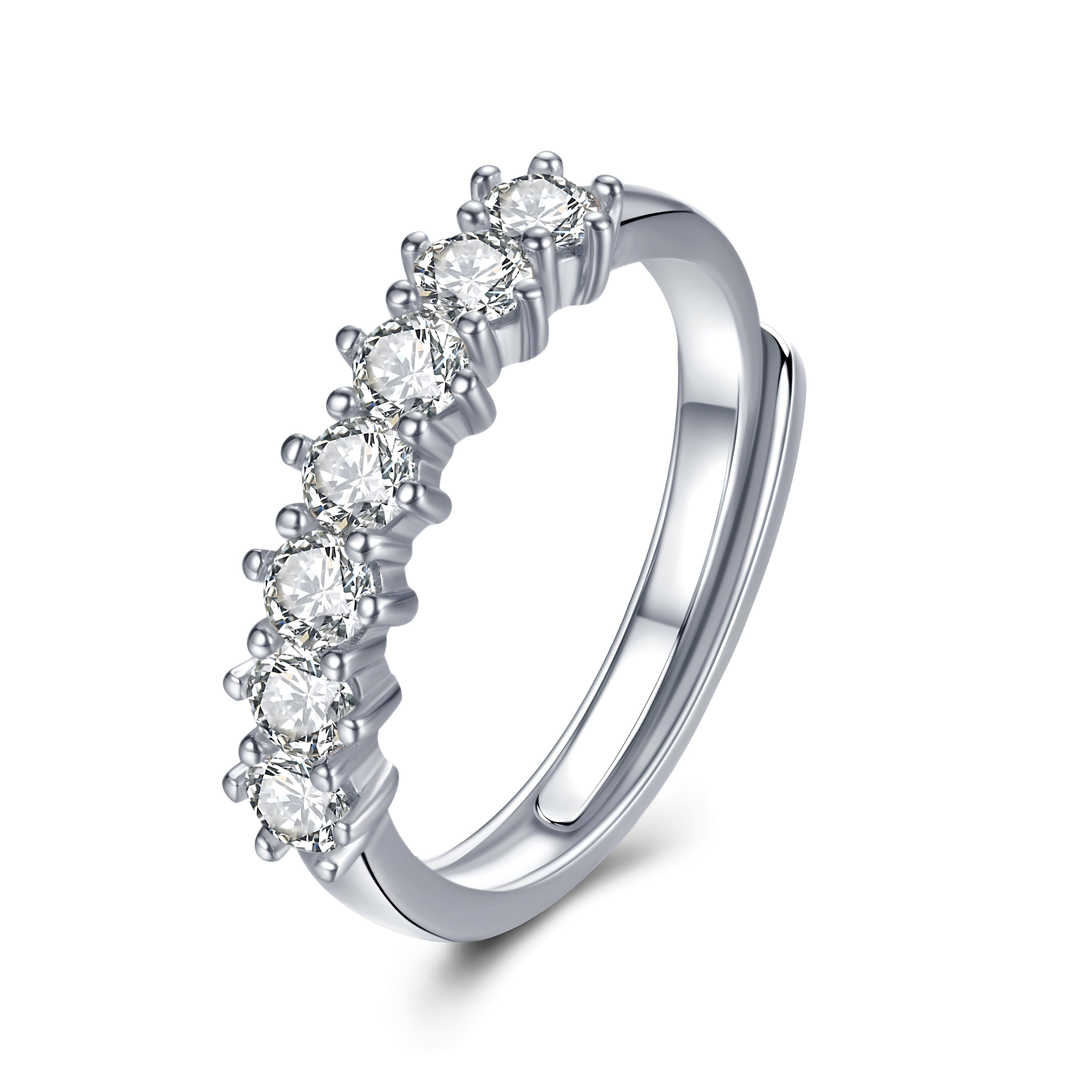 💍 Aurora 7 Stone Moissanite Diamond Band 💎