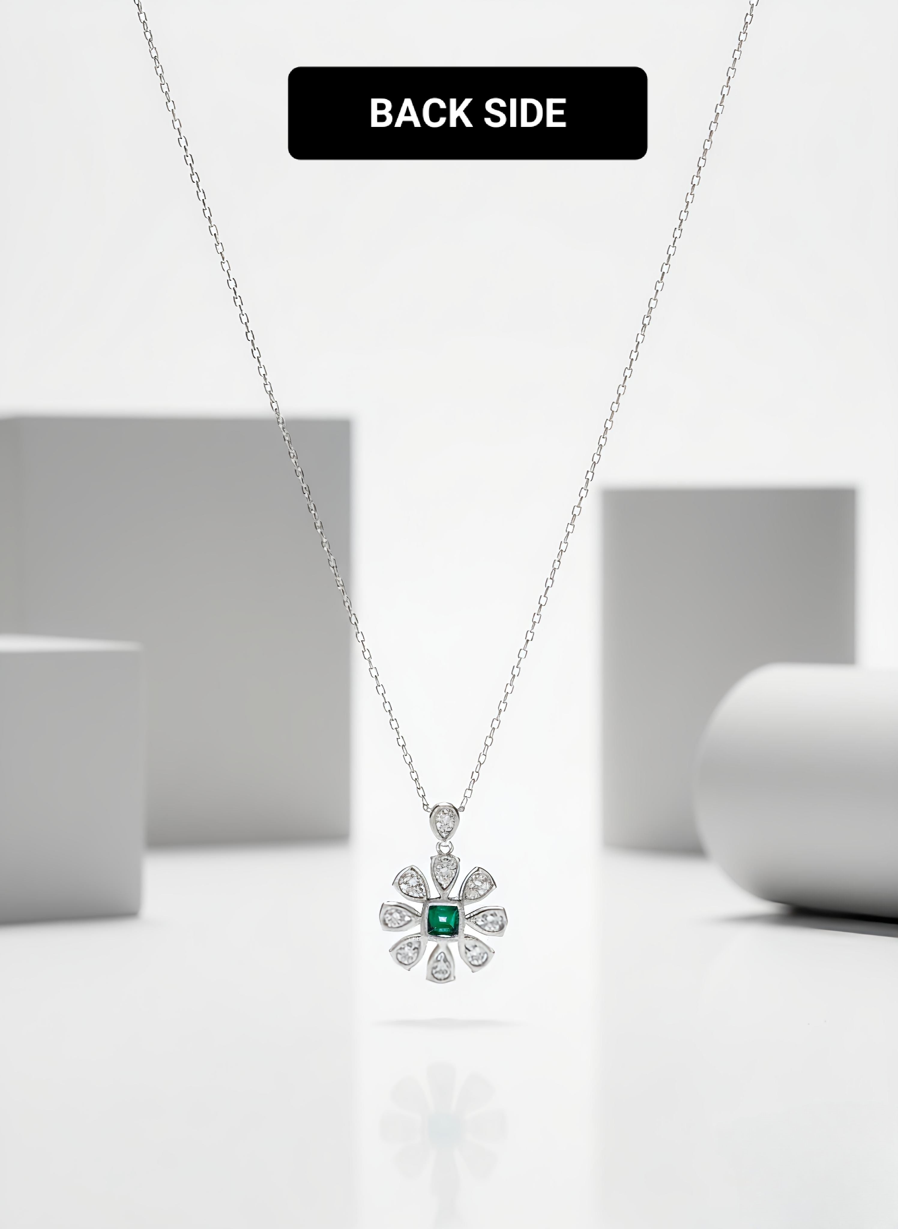 1.00 CT Asscher Moissanite Necklace | Pear Diamond Halo | Tanishq Gems