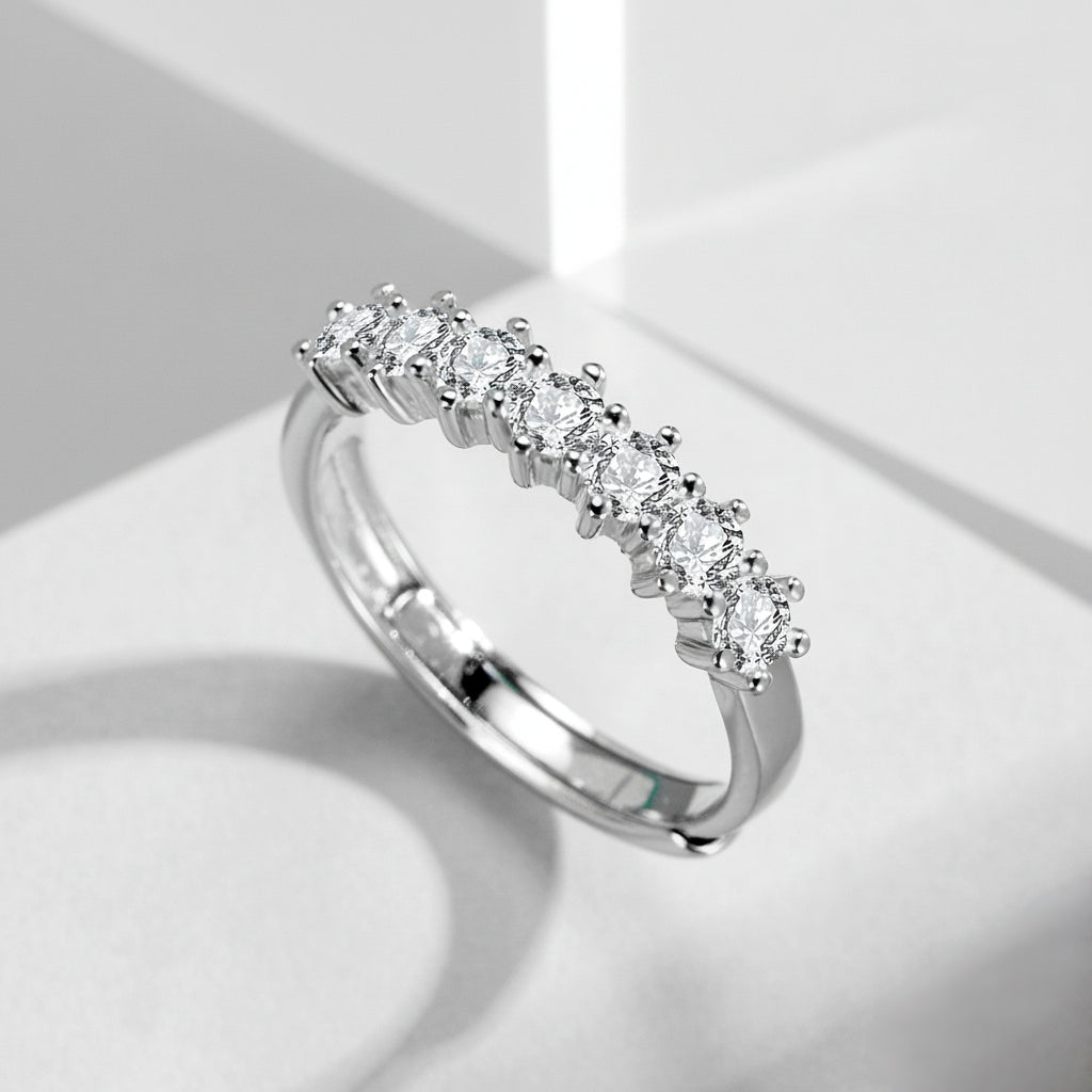 💍 Aurora 7 Stone Moissanite Diamond Band 💎