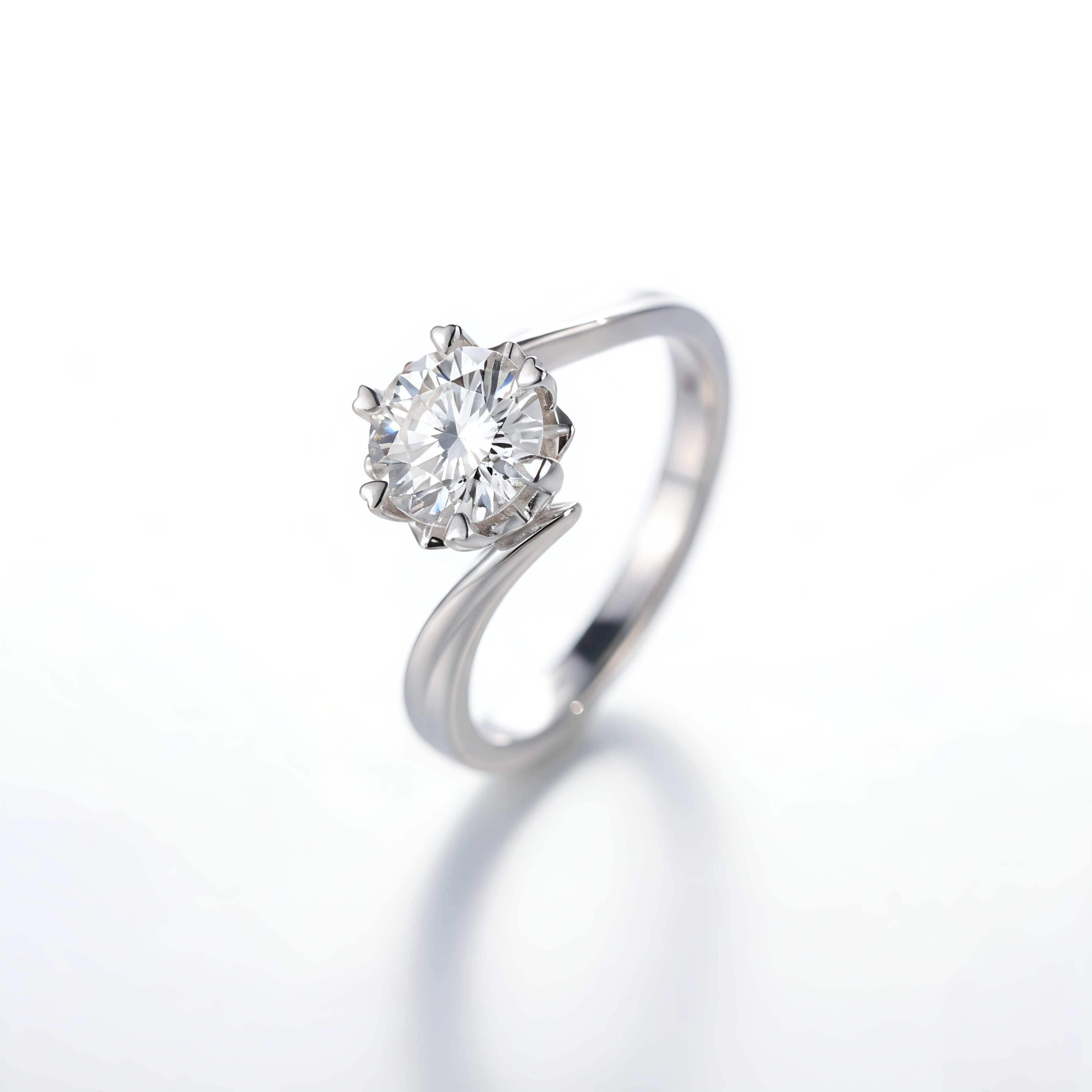 Eterna Spark – 0.50 Ct Moissanite Solitaire Ring ✨ | Six-Heart Prong Diamond Ring in 925 Sterling Silver