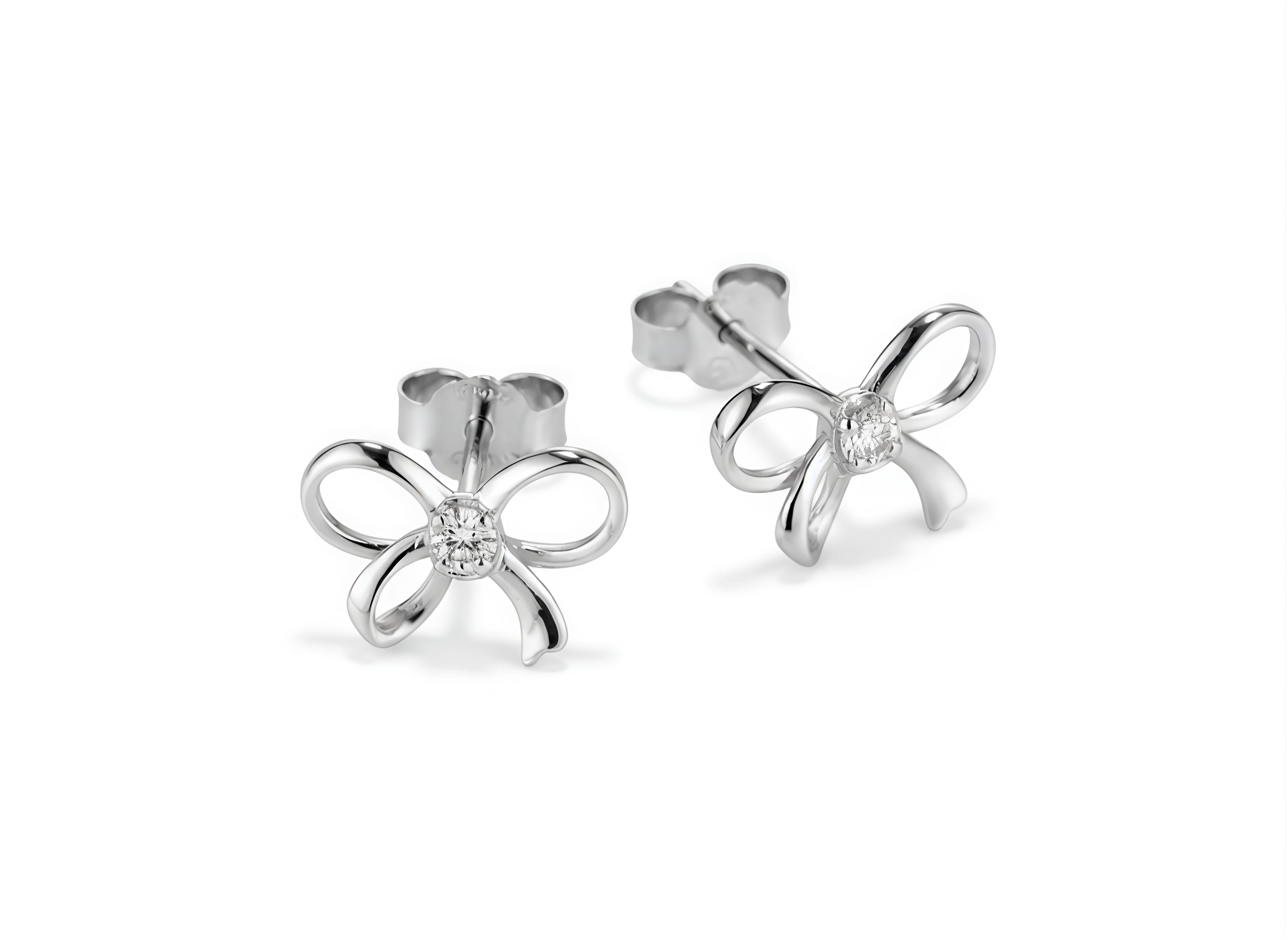 Elegant Silver Bow Earrings – 925 Sterling Silver Ribbon Design Earrings 💎 | Timeless, Feminine & Modern Jewelry