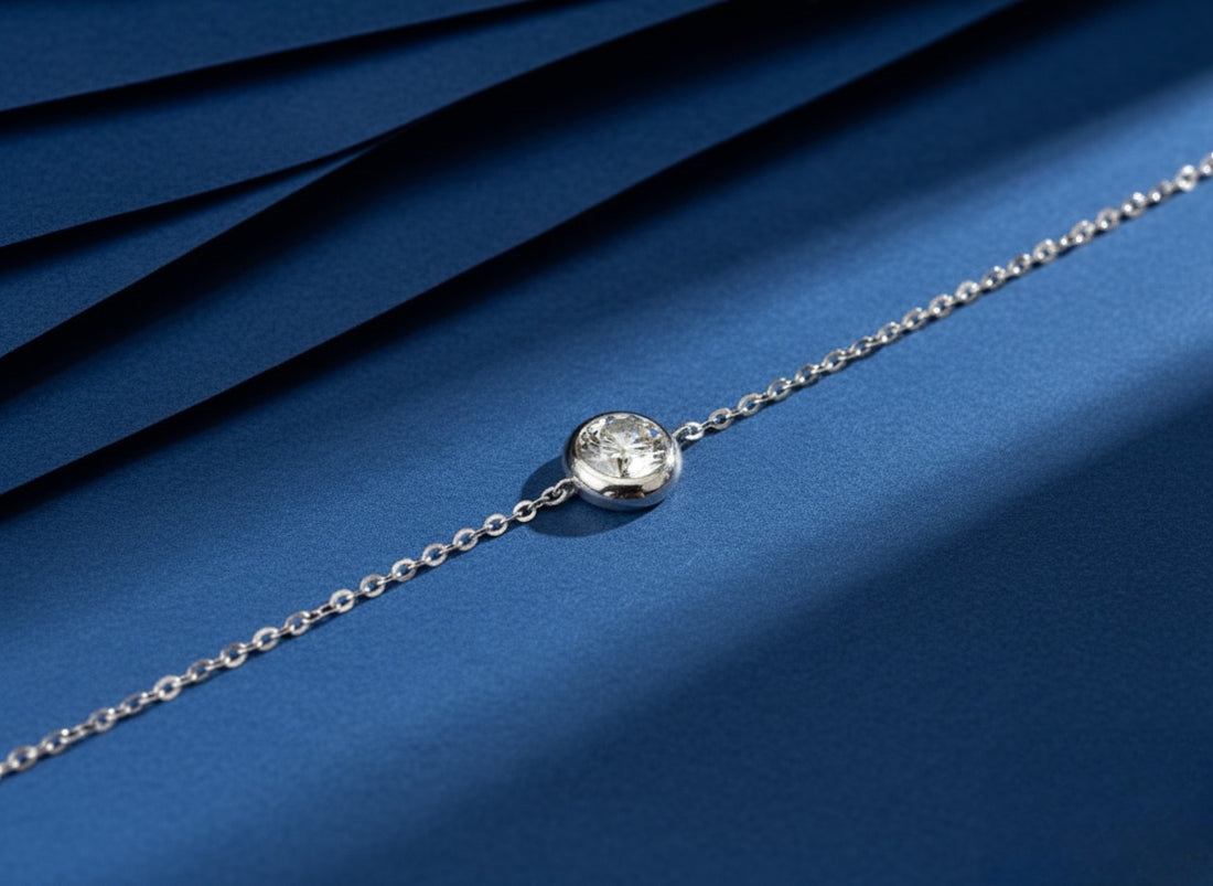 Lustra Line Moissanite Bracelet ✨ – 1 Carat Floating Diamond Bracelet in 925 Sterling Silver | Elegant & Minimalist Jewelry for Women