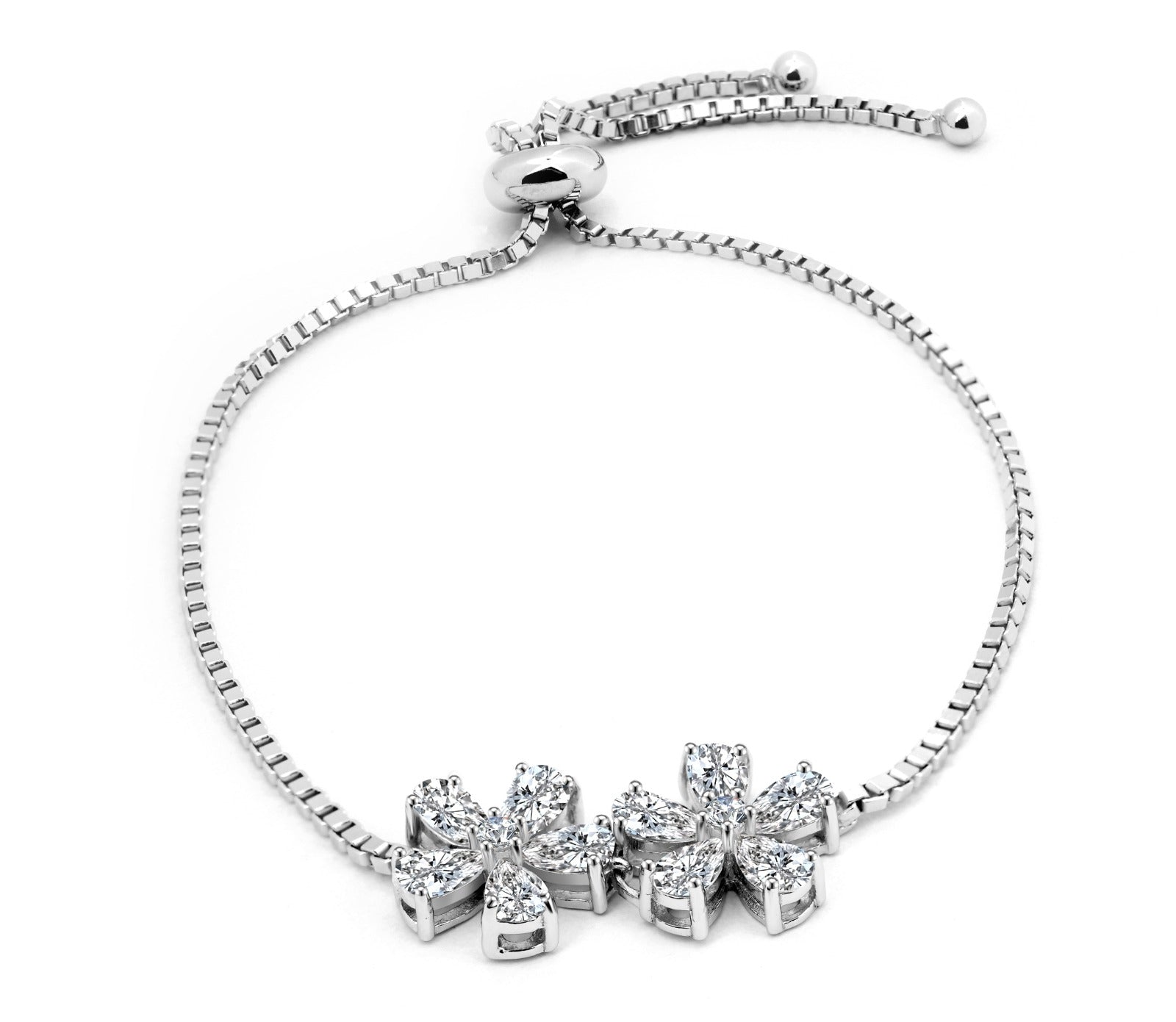 Blossom Grace Moissanite Bracelet – Floral Diamond Bracelet in 925 Sterling Silver 💎 | Elegant & Timeless Jewelry for Women