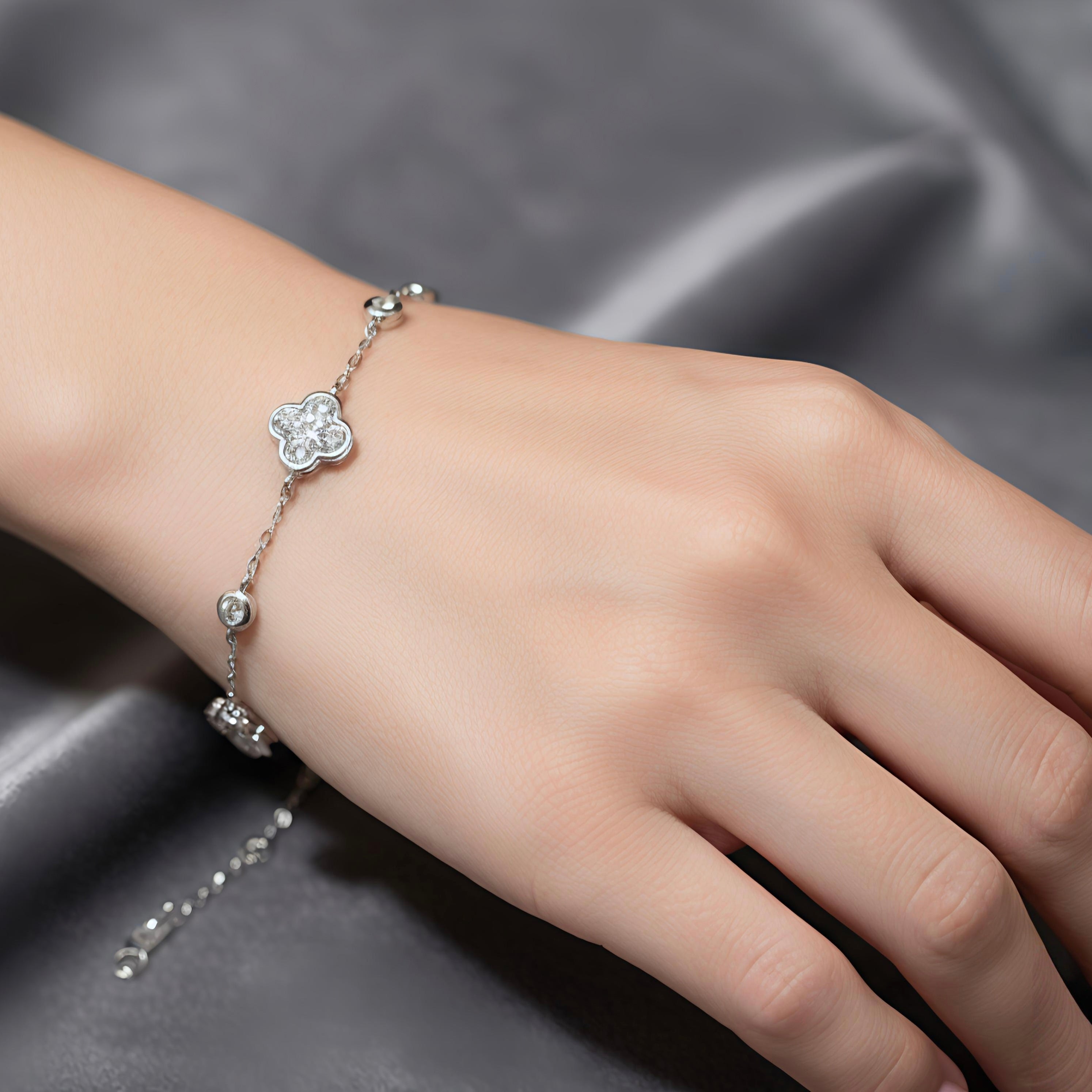 🍀 Fortuna Shine Bracelet 💎 | Moissanite & Silver 925