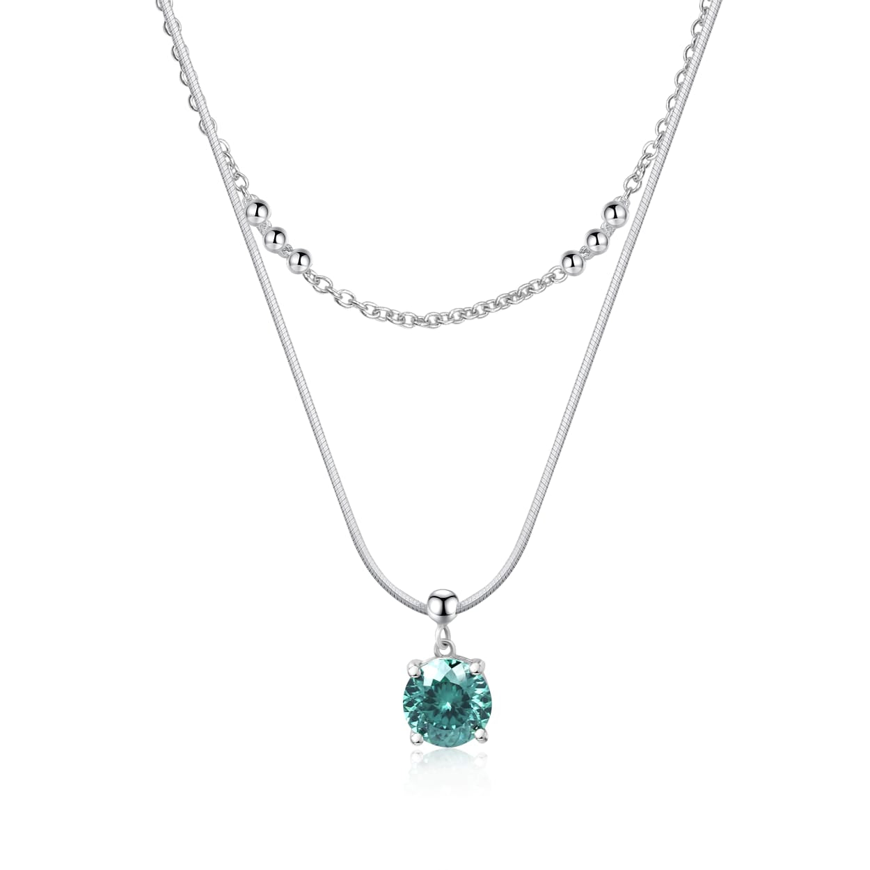 Mint Aura Moissanite Necklace