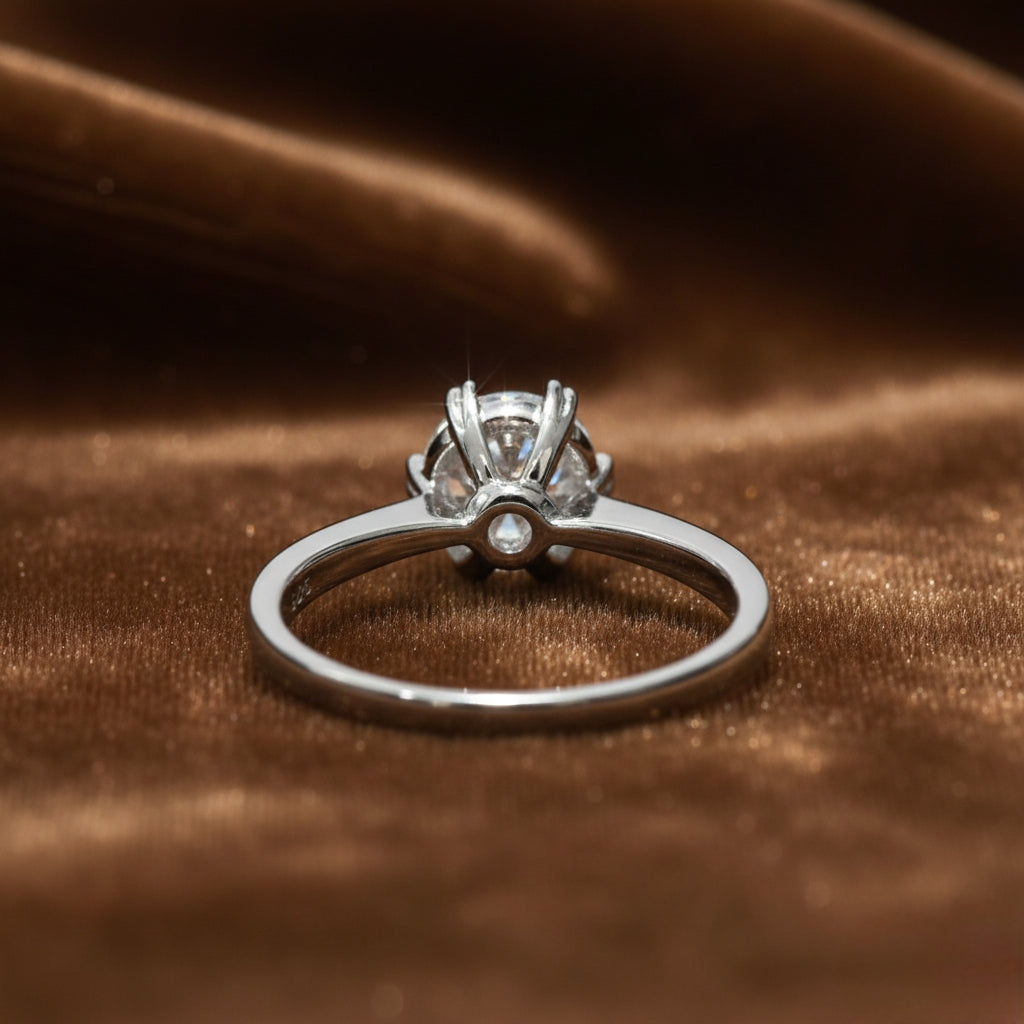 Eternal Spark Moissanite Ring – 1 Carat Round Moissanite Diamond Ring in 925 Sterling Silver 💎 | Elegant Promise & Engagement Ring