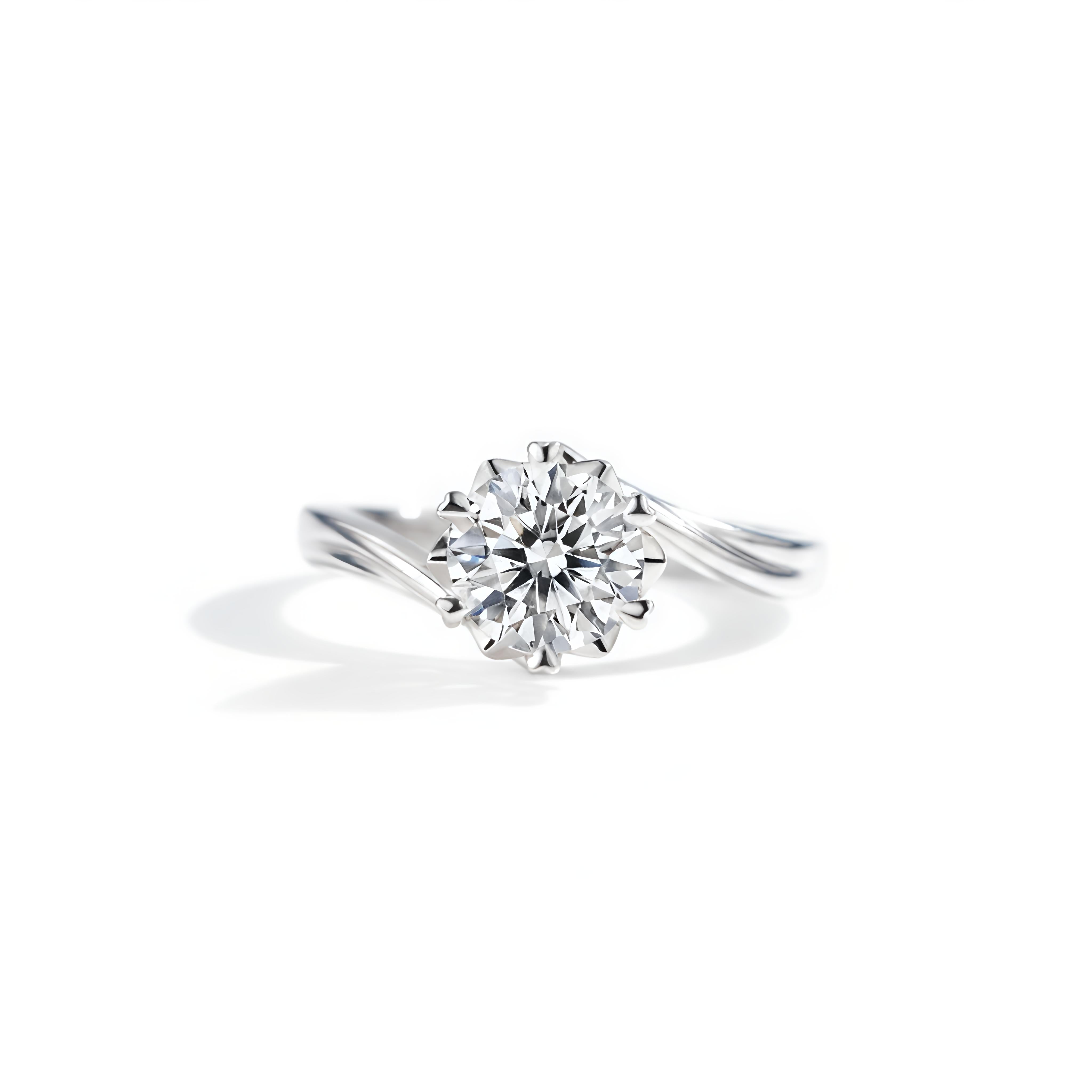Eterna Spark – 0.50 Ct Moissanite Solitaire Ring ✨ | Six-Heart Prong Diamond Ring in 925 Sterling Silver