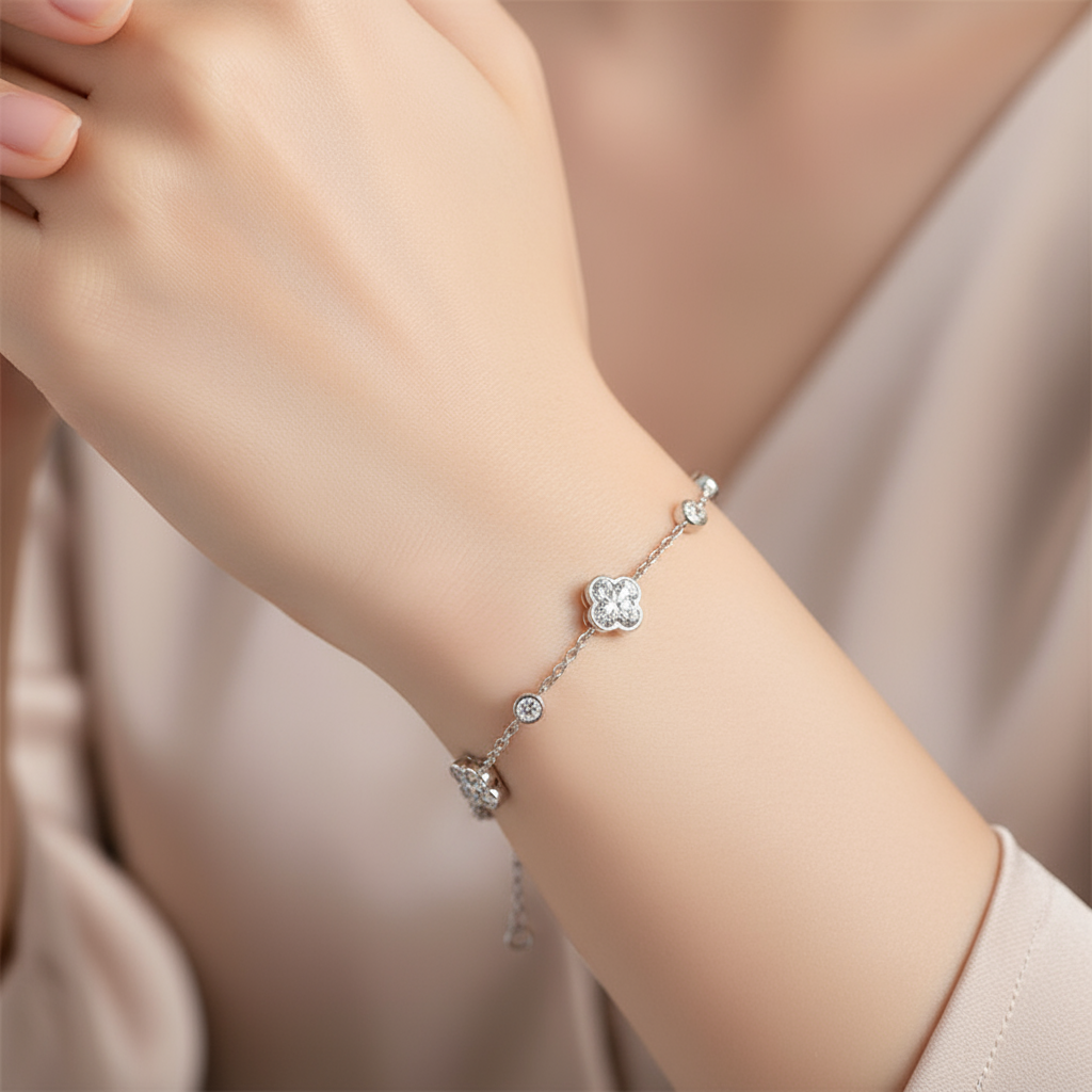 🍀 Fortuna Shine Bracelet 💎 | Moissanite & Silver 925