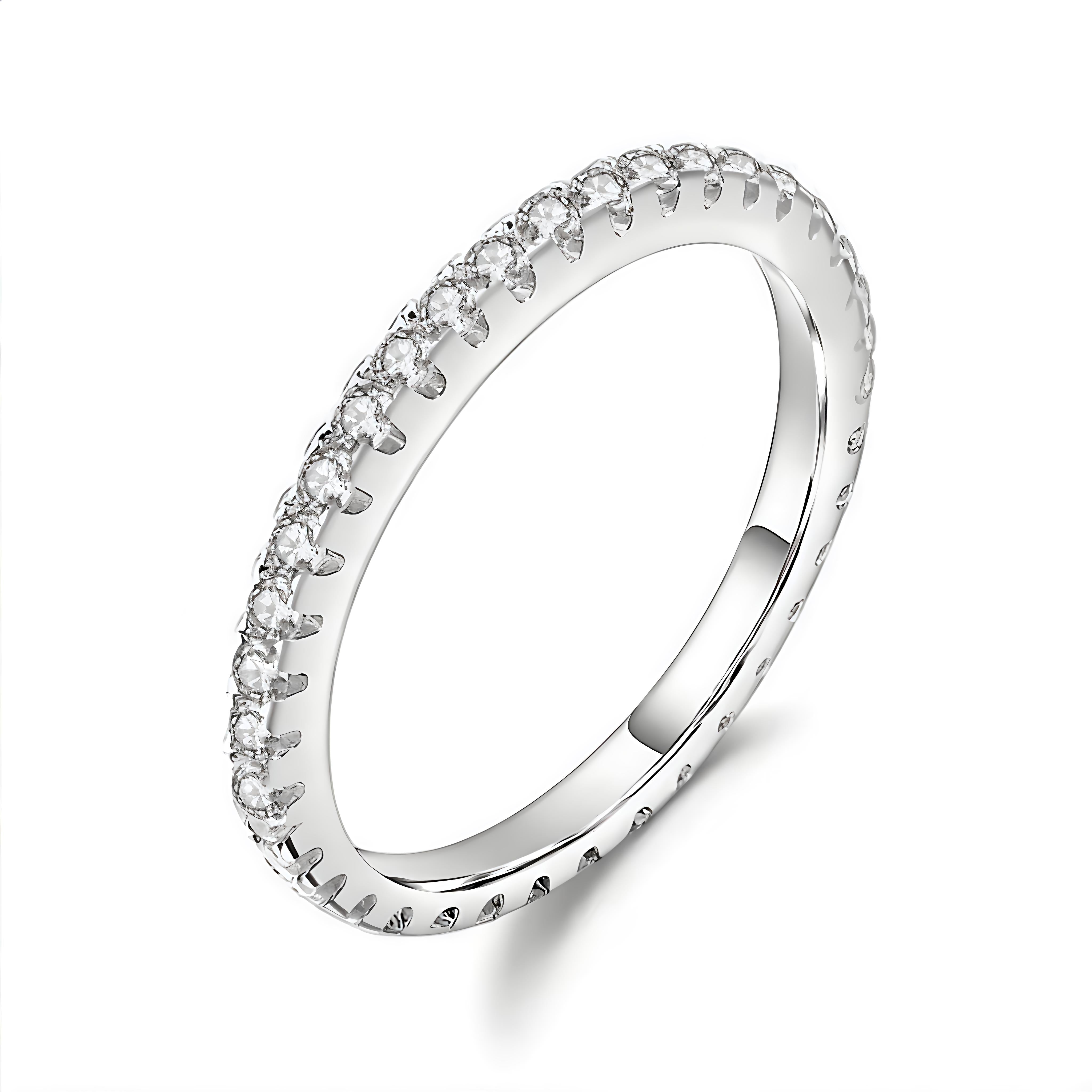 Diamond Eternity Band Ring – Moissanite Diamond Full Eternity Ring in 925 Sterling Silver 💎 | Elegant Wedding & Anniversary Band