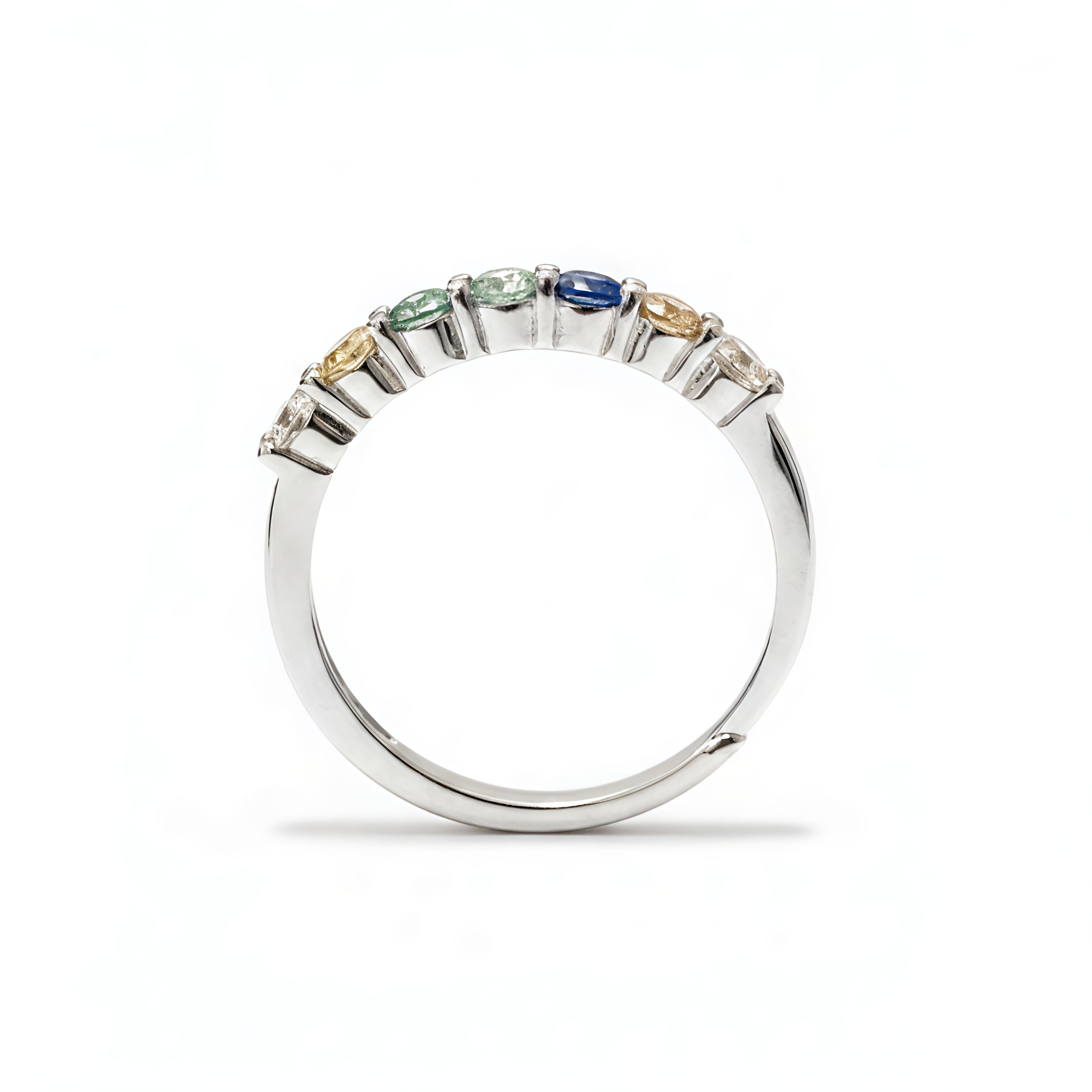 💍 Aurora 7 Stone Moissanite Diamond Band 💎