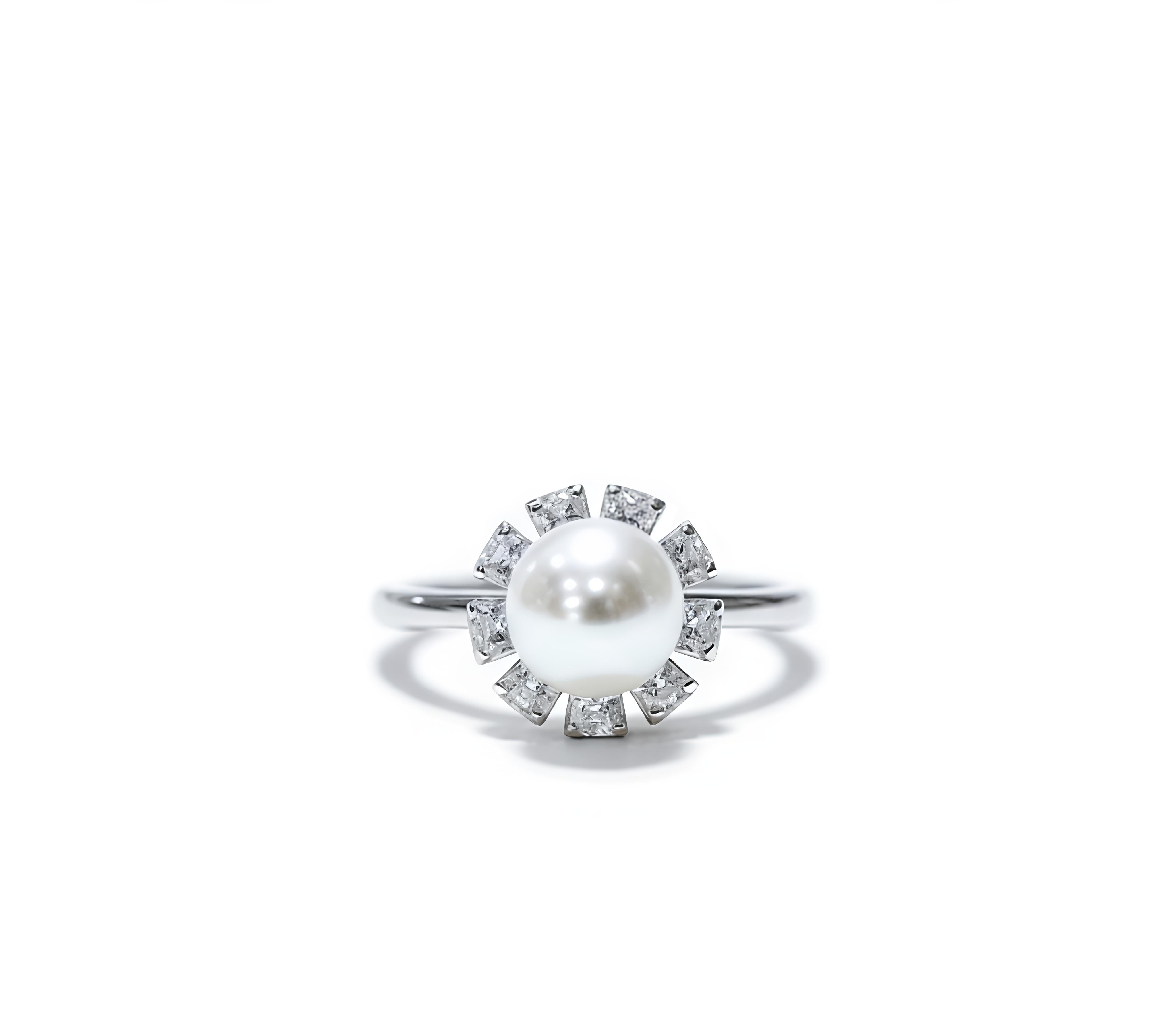 🌙 Starlight Pearl Bloom Ring 🌸
